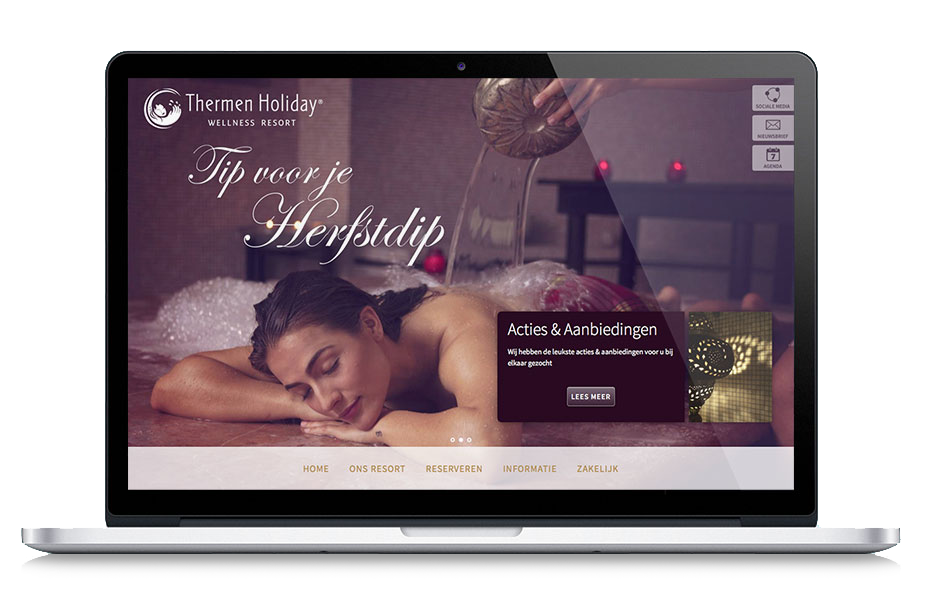 Thermen Holiday homepage on laptop